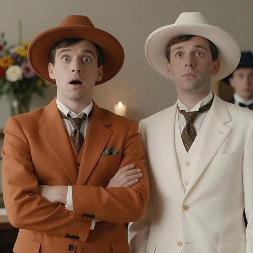 Vintage Duo in Suits and Surprises