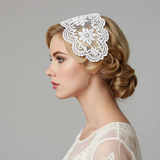 Elegant Blonde Woman in 1920s Lace