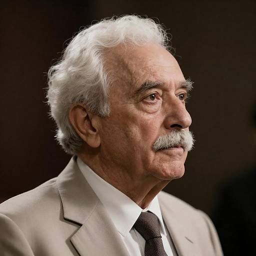 Elderly Man Portrait in Profile