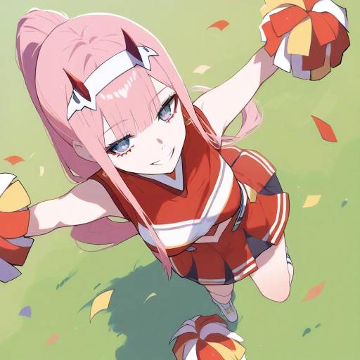 Cheerleader Zero Two in Action