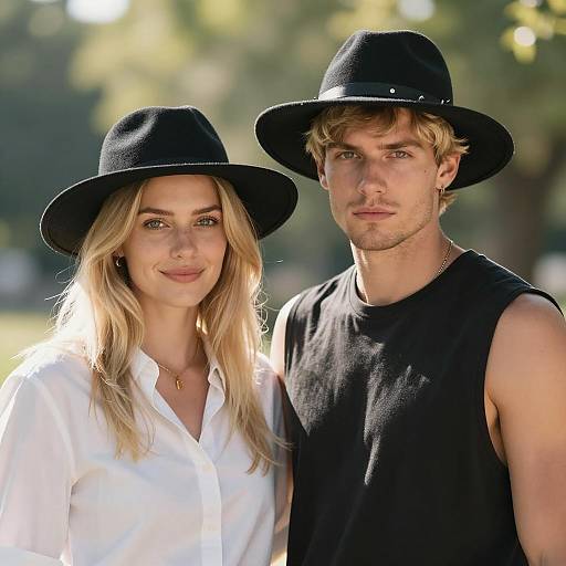 Outdoor Portrait of a Stylish Couple