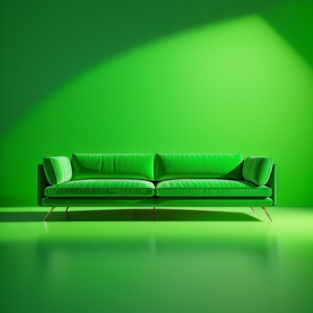 Triangular Green Sofa High-Quality Concept