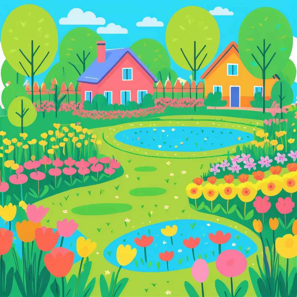 Playful Crayon Garden in Spring