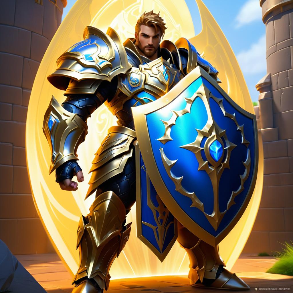 Noble Paladin Casting a Shield Barrier