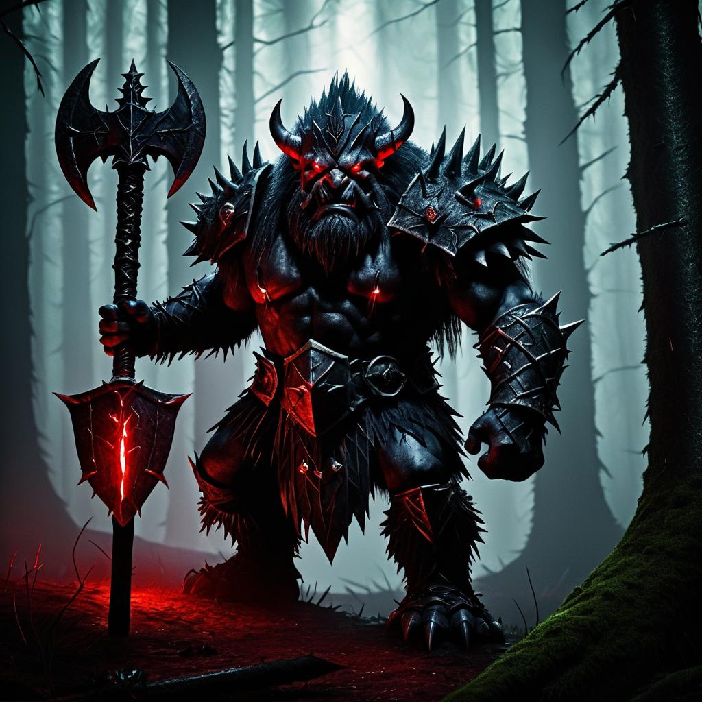 Intimidating Troll in Dark Fantasy Forest