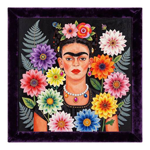 Jewel-Toned Dahlia Floral Pattern