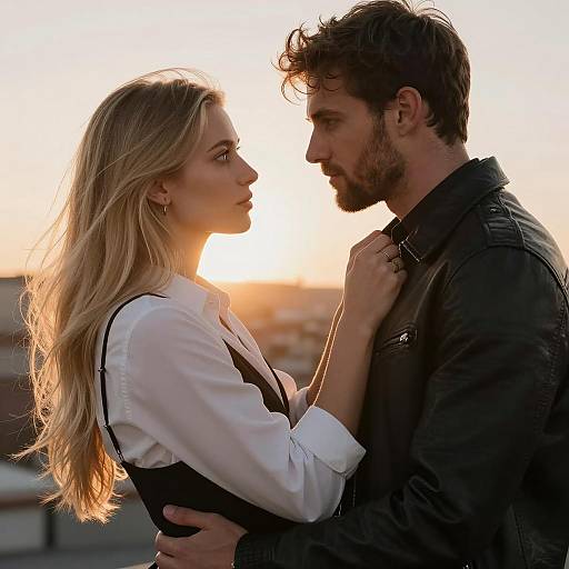 Capturing Love at Sunset: A Romantic Photograph