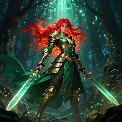 Fierce Female Warrior Goddess Illustration