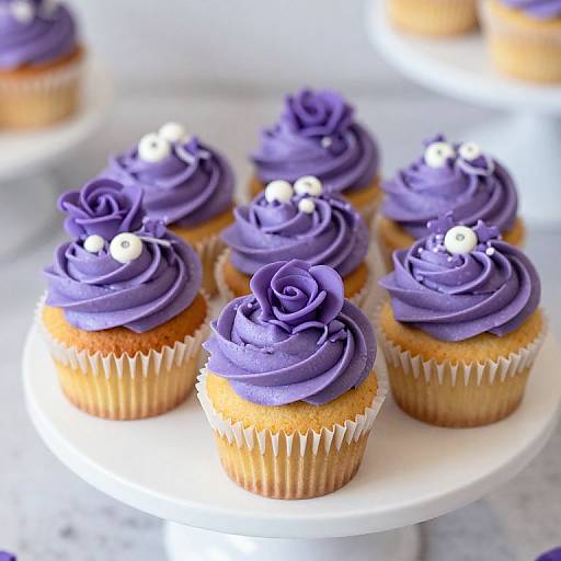 Purple Wedding Cupcakes Display