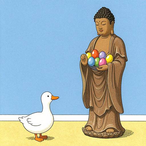 Children's Book Buddha with Easter Eggs