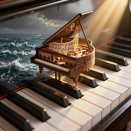Surreal Piano Key Dreamscape