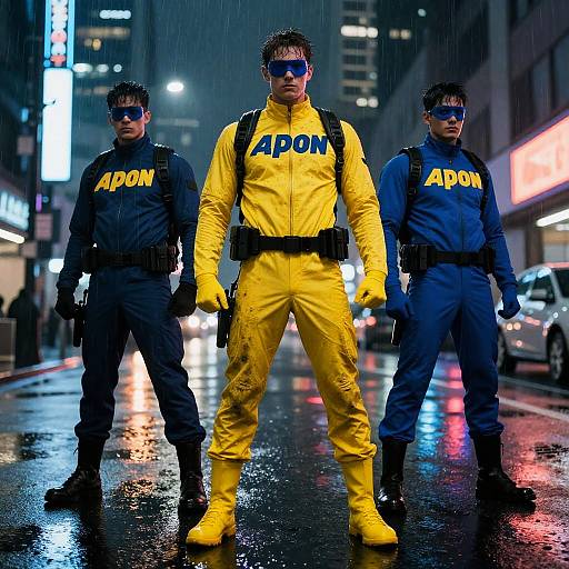 Neon-Lit Superhero Night Patrol