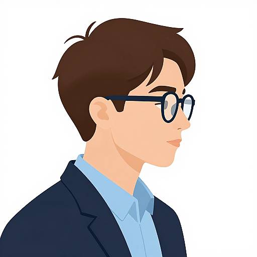 Minimalist Vector Profile of Young Man