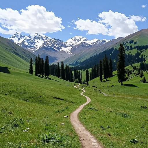 Serene Green Mountain Valley Landscape