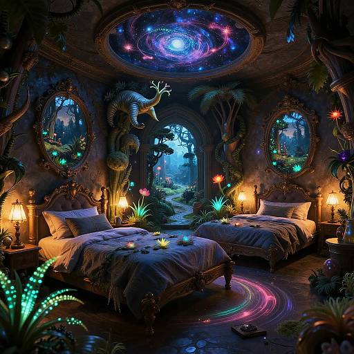 Magical Fantasy Bedrooms with Bioluminescence