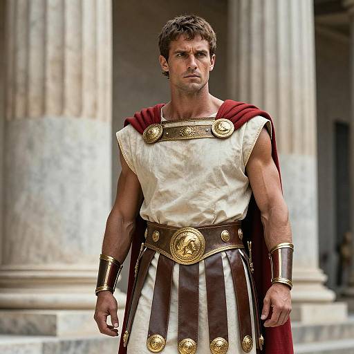 Ancient Roman Warrior in Julius Caesar Costume