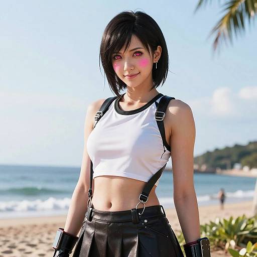Tifa Lockhart in A Beautiful Beach Park