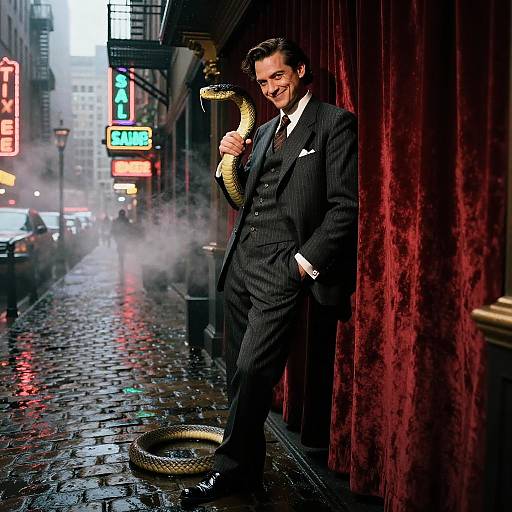 Noir Snake Con Artist in Casino