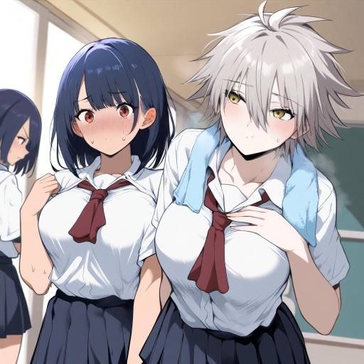 Genderswap School Scene with Multiple Characters