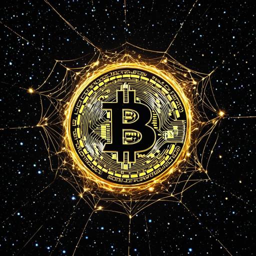 Cosmic Bitcoin Logo with Glowing Magnetar Flares