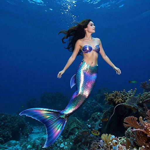Realistic Fantasy Mermaid Underwater