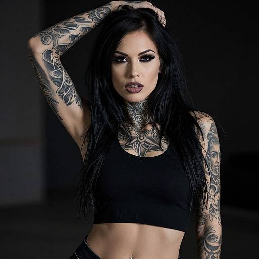 Gothic Edgy Tattooed Woman Portrait
