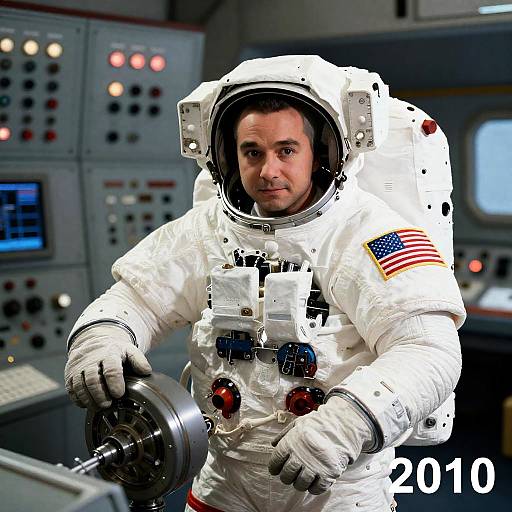 Astronaut in Control Room Photograph