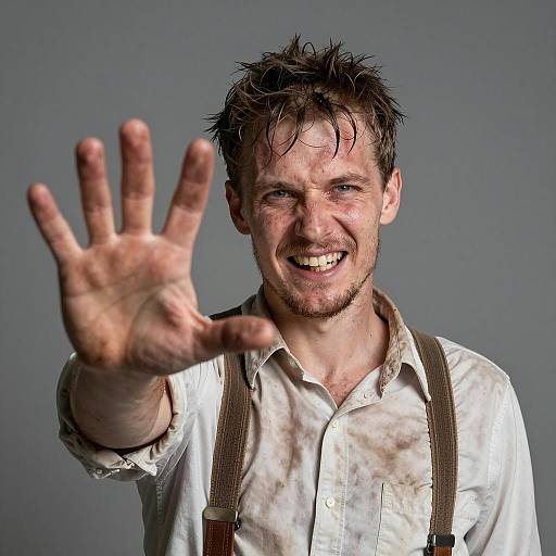 Grimy Portrait of a Disheveled Man