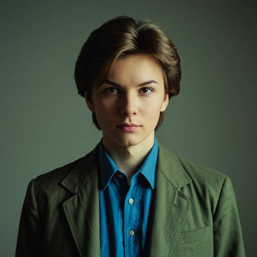 Young Man in Early Soviet 1980s Style Outfit