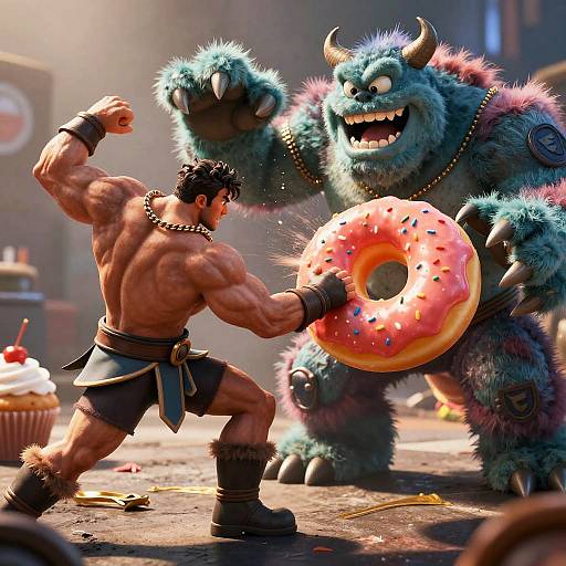 Donut Warrior vs Cupcake Monster