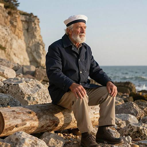 Elderly Sailor in Golden Hour Light
