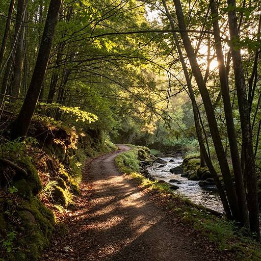 Serene Morning Walk Through Whispering Trees