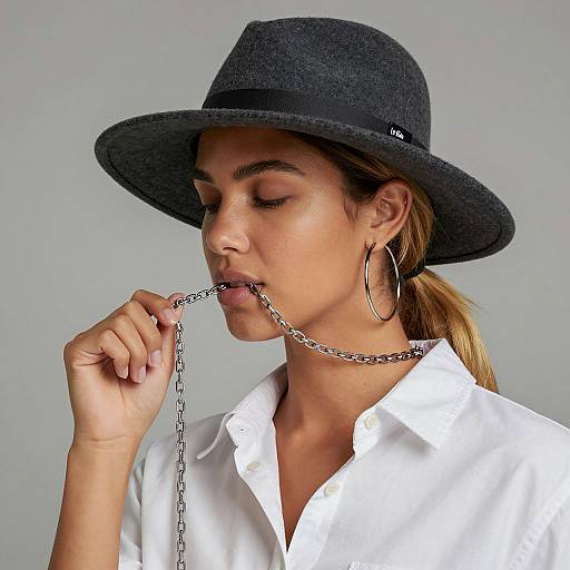 Elegant Portrait of Woman in Hat