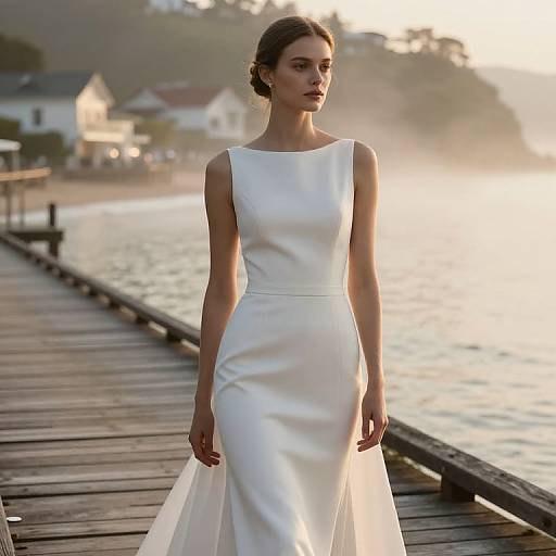 Minimalist Bridal Look in Seaside Village