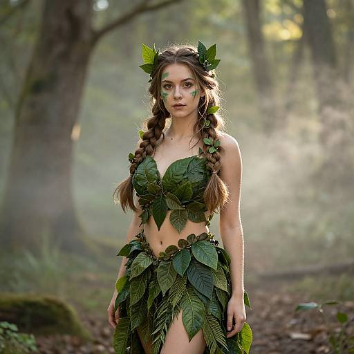 Forest Goddess in Enchanted Woodland