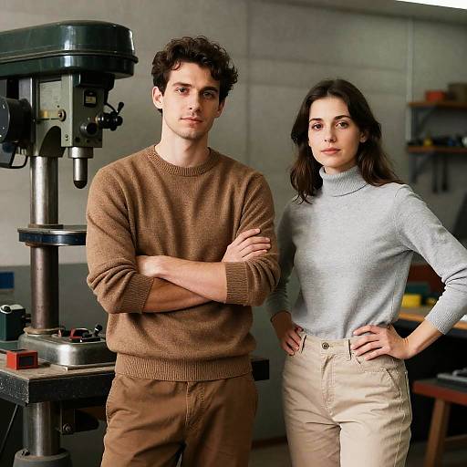 Workshop Scene with Two Individuals