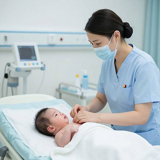 Midwife Assisting Childbirth in Hospital