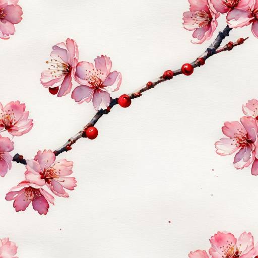 Serene Cherry Blossom Still Life Painting