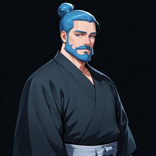 Mature Man in Traditional Japanese Attire Mature Man in Traditional Japanese Attire