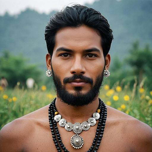 Santali Man with Traditional Jewelry