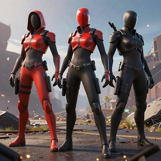 Futuristic Red and Black Fortnite Skins
