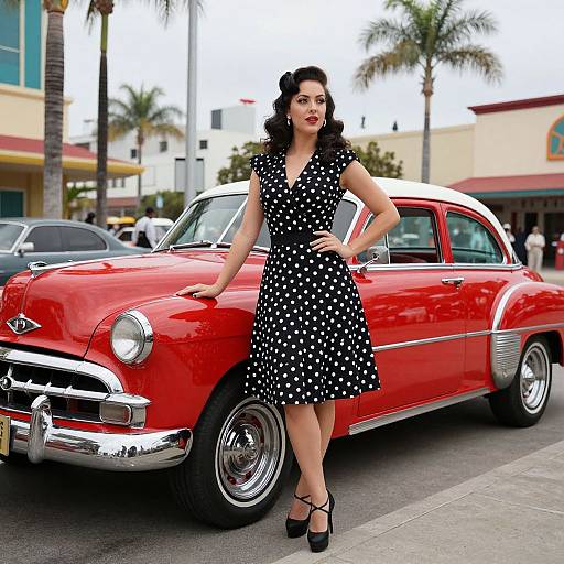 1950s Rockabilly Woman by Retro Car