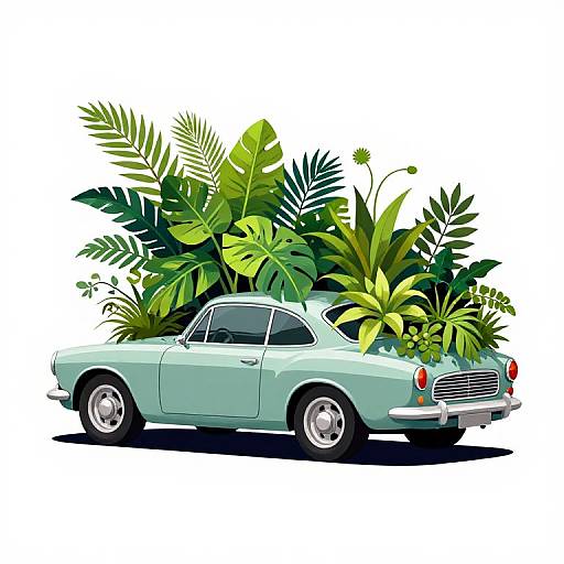 James Bond Car with Overflowing Plants