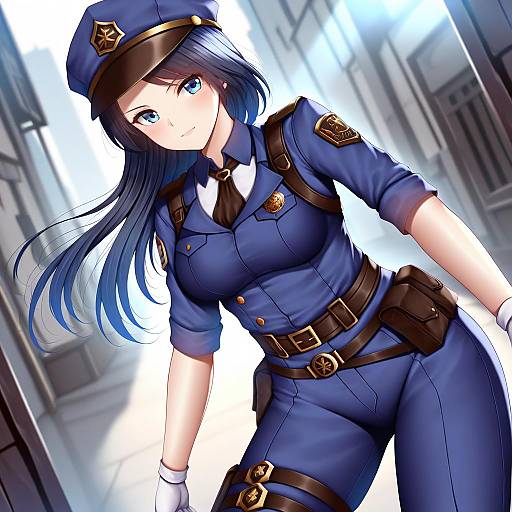 Illustration of Arcane caitlyn, league of legends in the style of Wsman