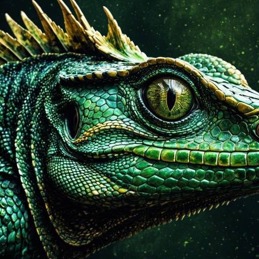 Close-Up of Green Basilisk Eye and Scales Close-Up of Green Basilisk Eye and Scales