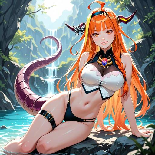 Charming Dragon Girl with Colorful Features