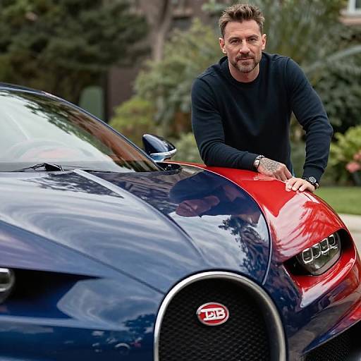 Andrew Tate with Bugatti Emblem Close-Up