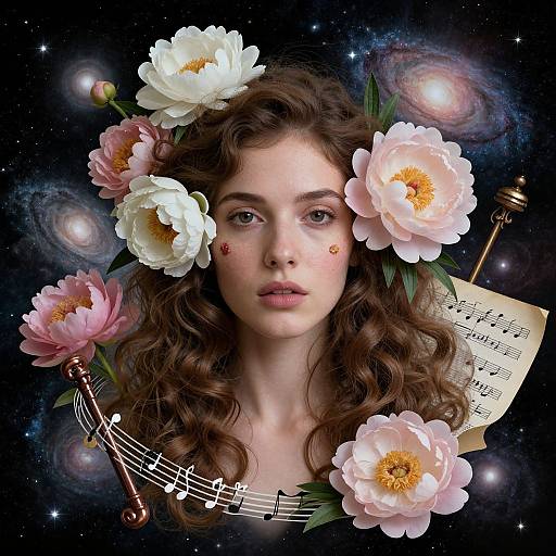 Dreamy Androgynous Floral Collage