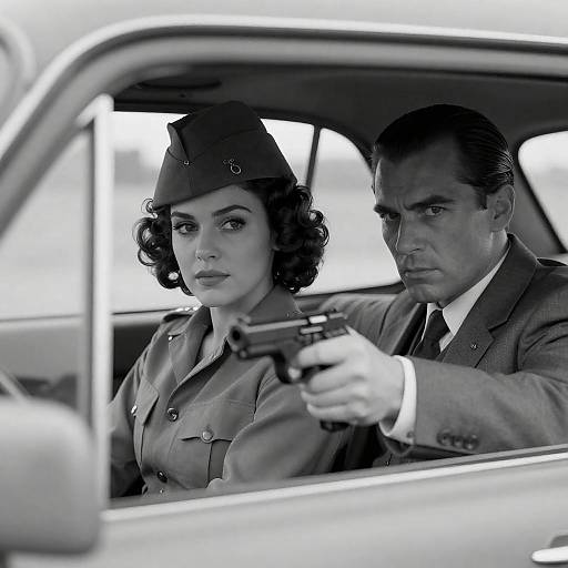 Intense Duo in Military and Suit