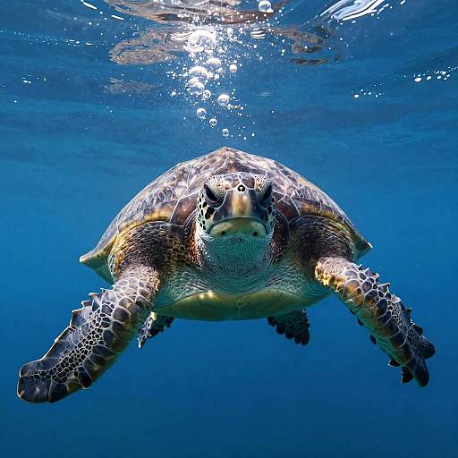 Photorealistic Sea Turtle Close-Up